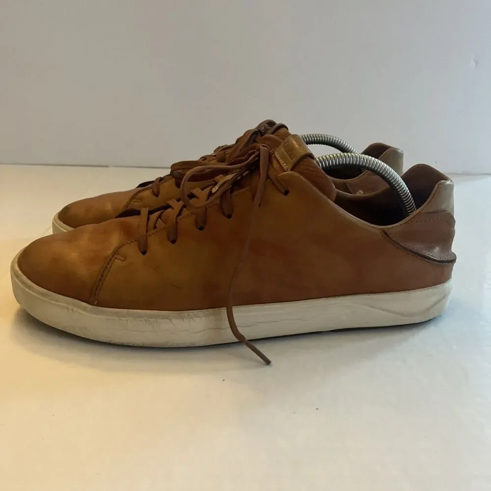 Olukai Lae'ahi li 'ili Leather Sneaker Brown Mens Lace Up Shoes SZ 11